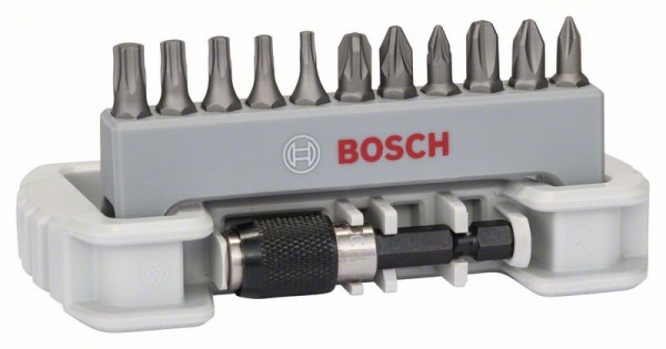 BOSCH SCHRAUBERBIT-SET EXTRA-HART, 11-TEILIG, PH, PZ, T, 25 MM, BITHALTER