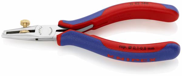 KNIPEX 11 92 140 Elektronik-Abisolierzange 140 mm mit Mehrkomponenten-Hüllen spiegelpoliert