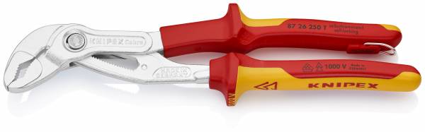 KNIPEX 87 26 250 T Cobra® VDE Hightech-Wasserpumpenzange, isoliert 250 mm verchromt isoliert mit Me