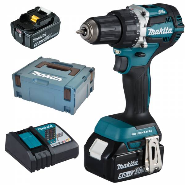 Makita Akku-Bohrschrauber 18V DDF484RTJ + 2 x 5,0 Ah Akku + Makpac + Ladegerät