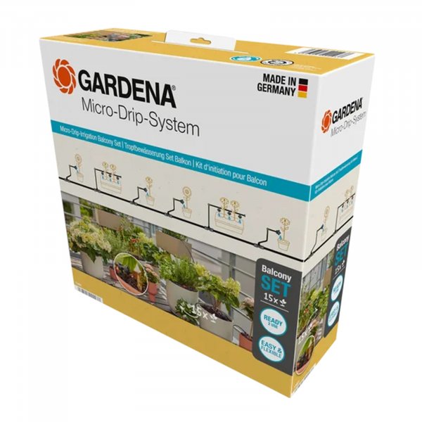 Gardena MDS Tropfbewässerung Set Balkon 15 Pflanzen 13401