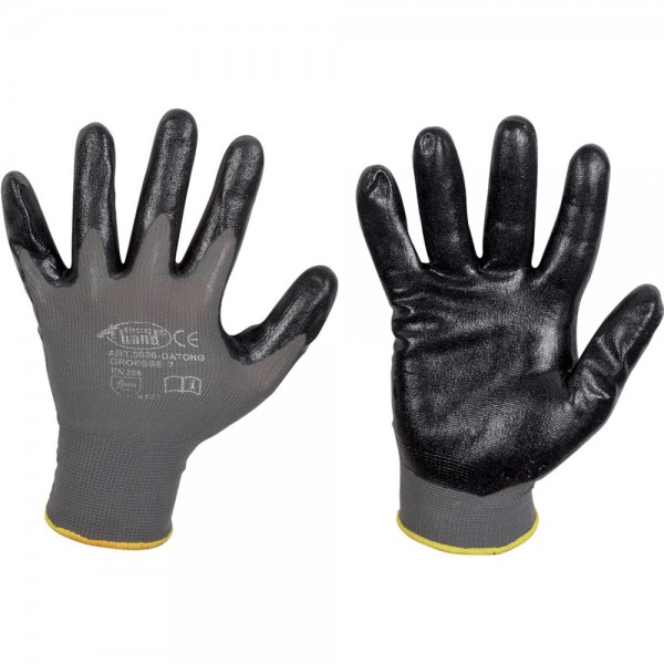 Feinstrick Handschuhe Datong, Nitril, grau VPE 12