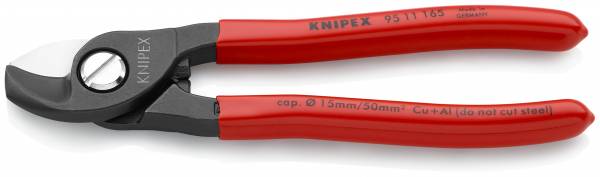 KNIPEX 95 11 165 Kabelschere 165 mm brüniert mit Kunststoff überzogen