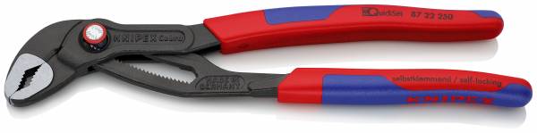 KNIPEX 87 22 250 SB Cobra® QuickSet Hightech-Wasserpumpenzange 250 mm grau atramentiert mit schlank