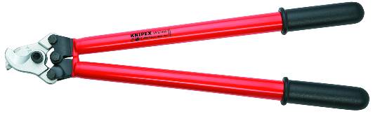 KNIPEX 95 27 600 Kabelschere für Zweihandbedienung 600 mm tauchisoliert, VDE-geprüft poliert