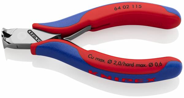 KNIPEX 64 02 115 Elektronik-Vornschneider 115 mm mit Mehrkomponenten-Hüllen spiegelpoliert