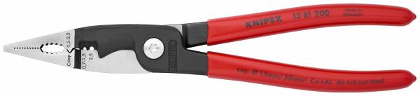 KNIPEX 13 81 200 Elektro-Installationszange 200 mm schwarz atramentiert mit Kunststoff überzogen pol
