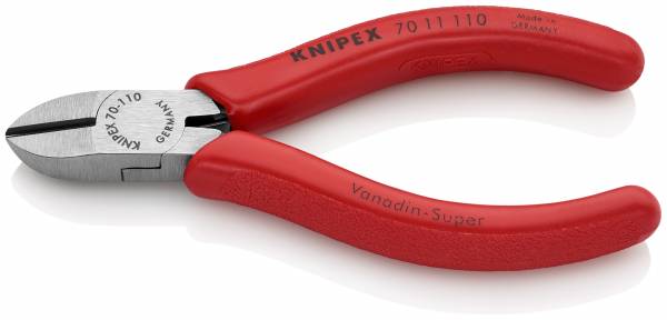KNIPEX 70 11 110 Seitenschneider 110 mm schwarz atramentiert mit Kunststoff überzogen poliert