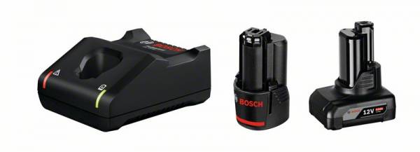 Bosch Akku Starter-Set: 1 x GBA 12 Volt, 2.0 Ah, 1 x GBA 12 Volt, 4.0 Ah, GAL 12V-40 1600A01NC9