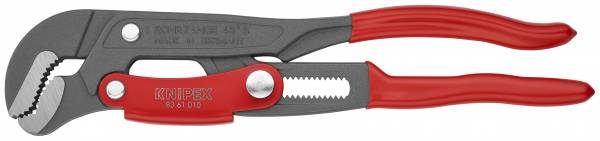 KNIPEX 83 61 010 Rohrzange S-Maul mit Schnelleinstellung 330 mm grau pulverbeschichtet mit Kunststof