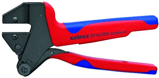 KNIPEX 97 43 200 A Crimp-Systemzange für auswechselbare Crimpeinsätze 200 mm brüniert mit Mehrkompon