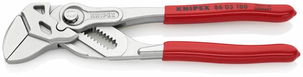 KNIPEX 86 03 180 SB Zangenschlüssel Zange und Schraubenschlüssel in einem Werkzeug 180 mm verchromt