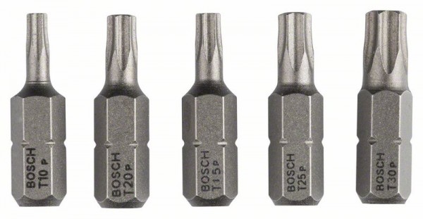 BOSCH SCHRAUBERBIT-SET EXTRA-HART (TORX), 5-TEILIG, T10, T15, T20, T25, T30, 25 MM