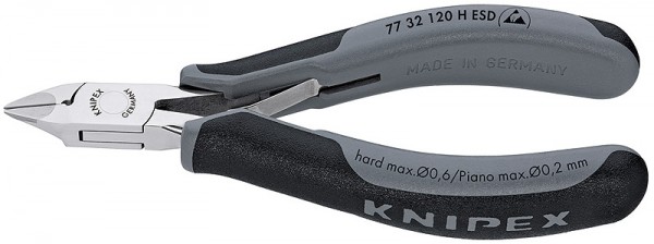 KNIPEX 77 32 120 H ESD Elektronik-Seitenschneider mit eingesetzter Hartmetallschneide ESD 120 mm mit