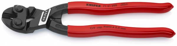 KNIPEX 71 41 200 CoBolt® Kompakt-Bolzenschneider 200 mm schwarz atramentiert mit Kunststoff überzog