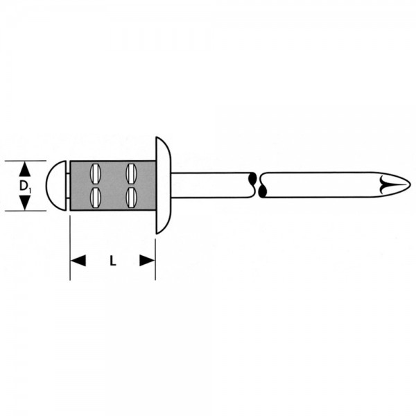 Mehrber.-Niet Alu Stand. Flachrdk. 4 x10mm Gesipa VPE 500