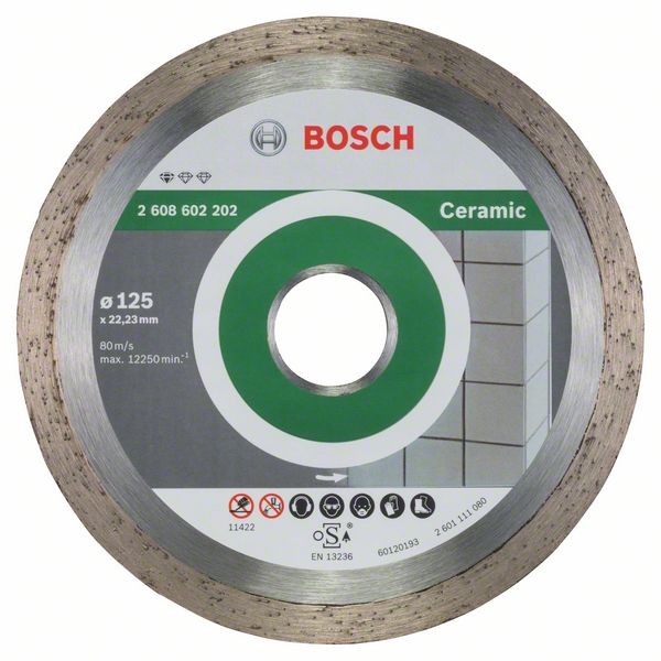 BOSCH Diamanttrennscheibe Standard for Ceramic 125x22,23x1,6x7 mm 2608602202