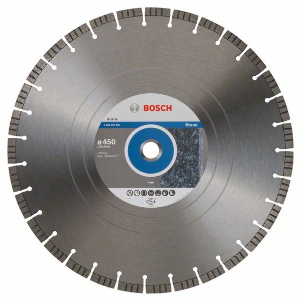 BOSCH DIAMANTTRENNSCHEIBE BEST FOR STONE, 450 X 25,40 X 3,8 X 12 MM