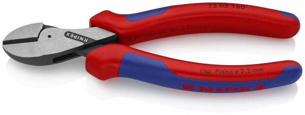 KNIPEX 73 02 160 X-Cut® Kompakt-Seitenschneider hochübersetzt 160 mm schwarz atramentiert mit Mehrk