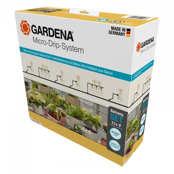 Gardena MDS Tropfbewässerung Set Balkon 15 Pflanzen 13401