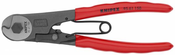 KNIPEX 95 61 150 Bowdenzugschneider 150 mm schwarz atramentiert mit Kunststoff überzogen poliert