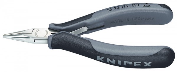 KNIPEX 35 22 115 ESDSB Elektronik-Greifzange ESD 115 mm mit Mehrkomponenten-Hüllen spiegelpoliert