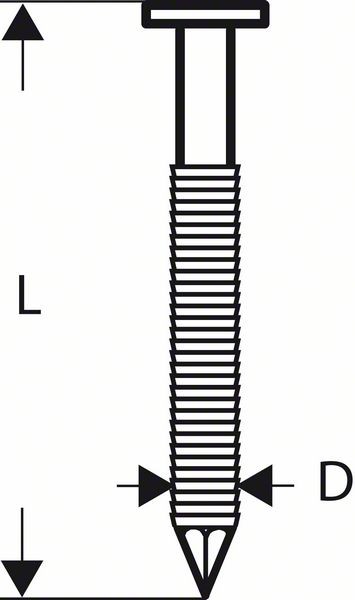 BOSCH RUNDKOPF-STREIFENNAGEL SN21RK 60RG 2,8 MM, 60 MM, VERZINKT, GERILLT, 4000 Stück