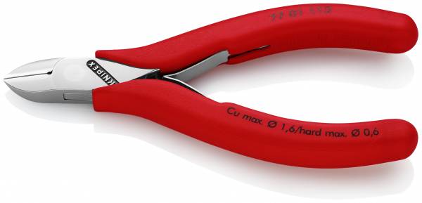 KNIPEX 77 01 115 Elektronik-Seitenschneider 115 mm mit Kunststoff überzogen spiegelpoliert