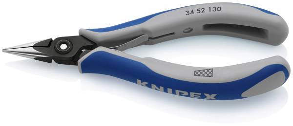 KNIPEX 34 52 130 Präzisions-Elektronik-Greifzange 130 mm brüniert mit Mehrkomponenten-Hüllen poliert