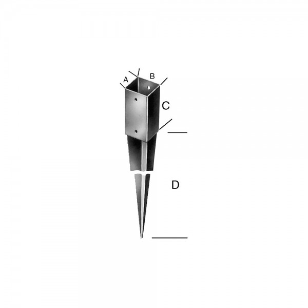 Einschlagbodenhülsen tzn 91x900 Stärke 1,8mm